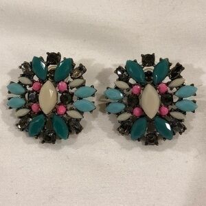 Post top earrings with stones